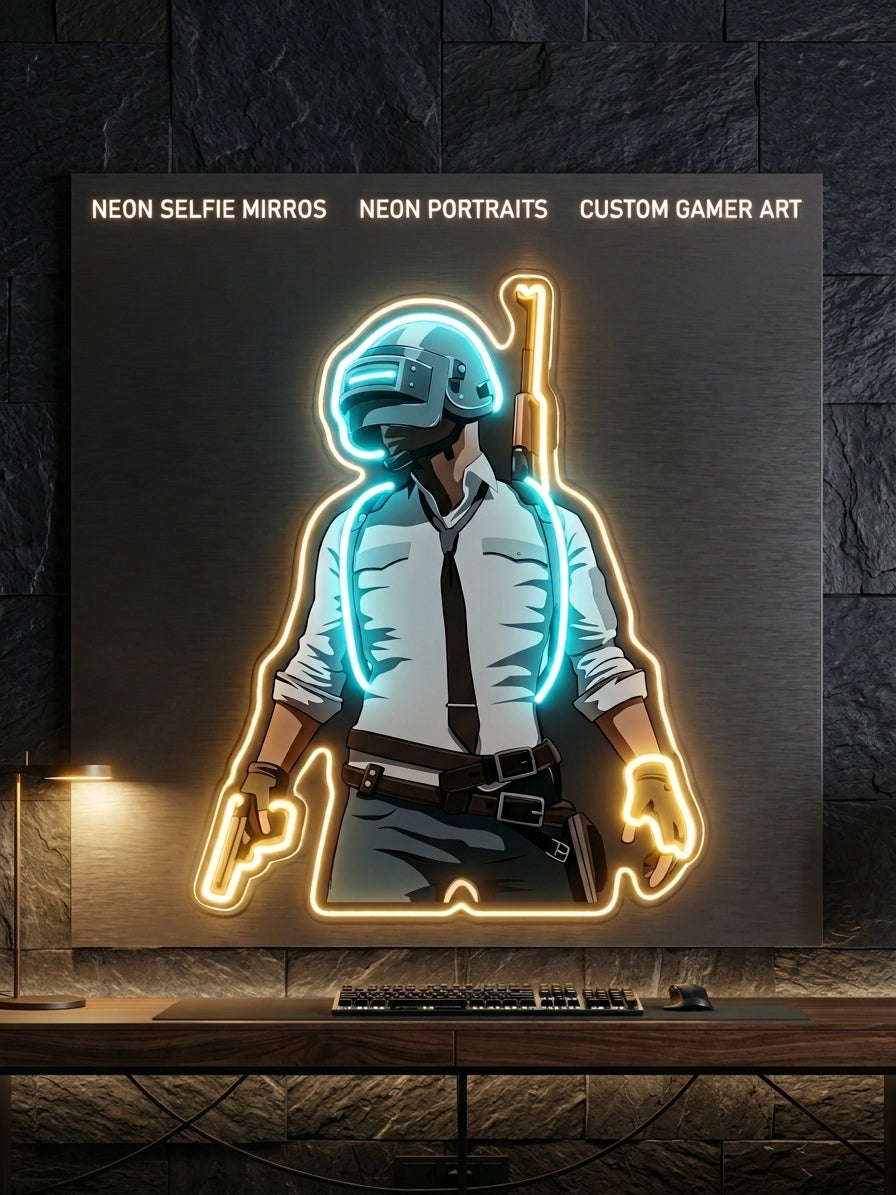Pubg Neon Sign, Level Up Your Gaming