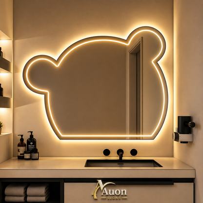 Bear Face Neon Selfi Mirror