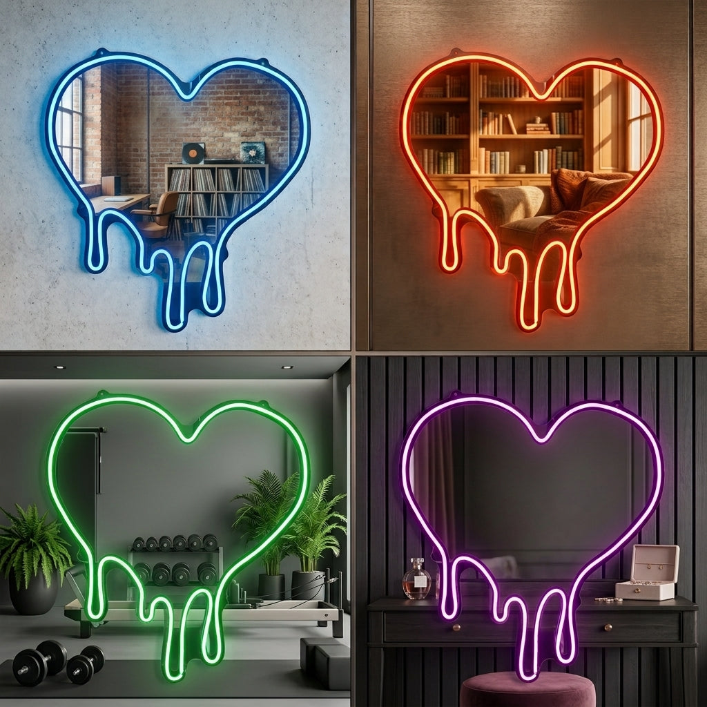 Heart Neon Selfie Mirror.