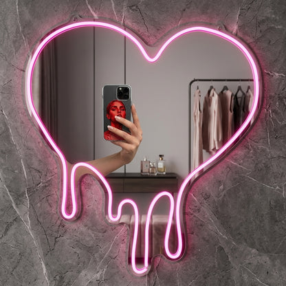 Heart Neon Selfie Mirror.