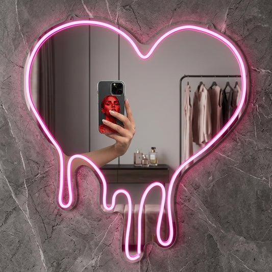 Heart Neon Selfie Mirror.