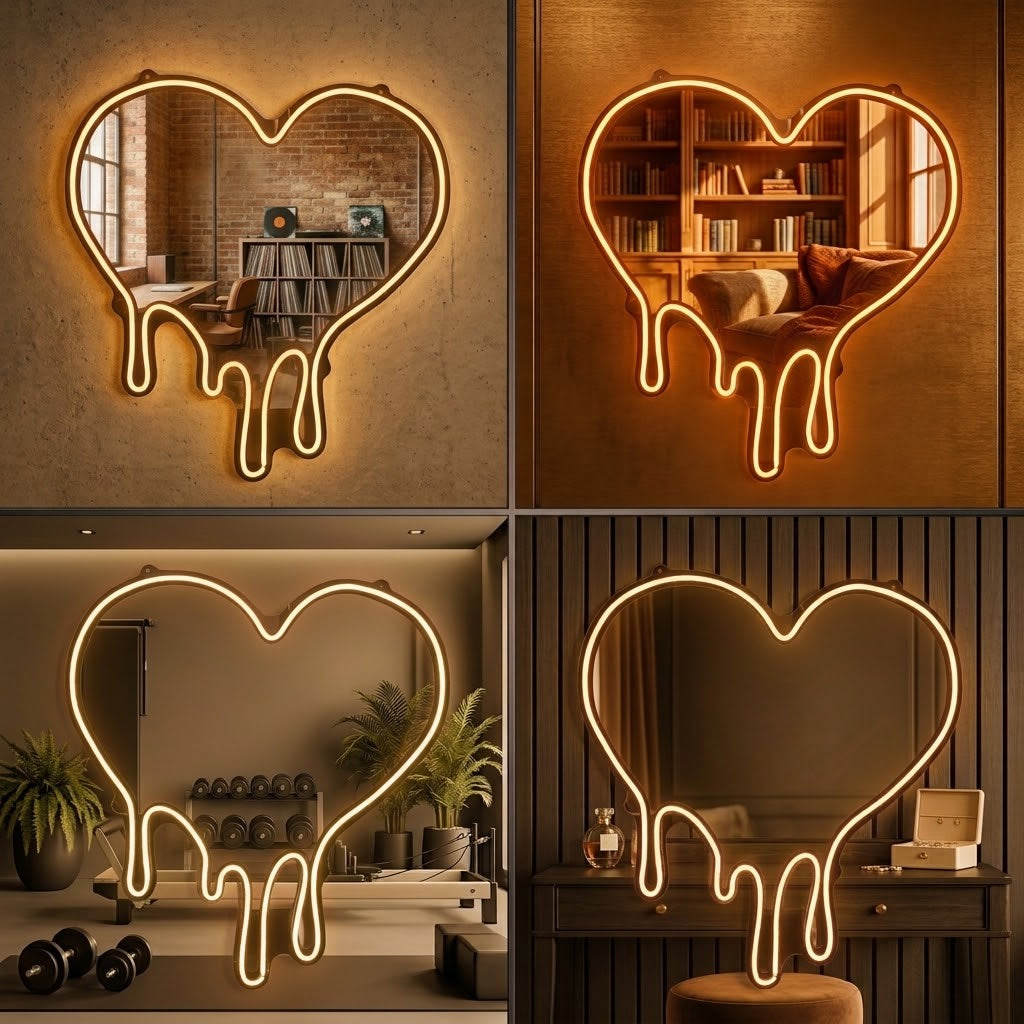 Heart Neon Selfie Mirror.